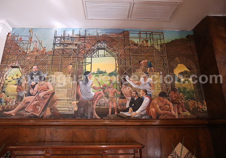 Fresque, missions jésuites au Paraguay