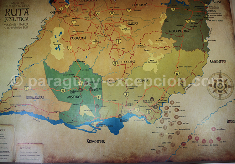 Carte du Paraguay des missions jésuites