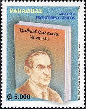 Auteur Gabriel Casaccia, timbre officiel du Paraguay