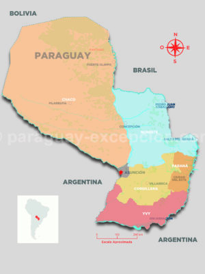 Carte Paraguay par régions